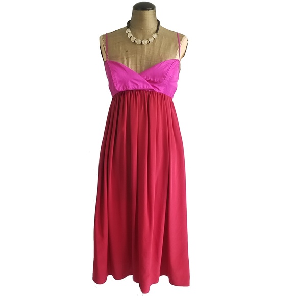 Rory Beca Dresses & Skirts - Rory Beca SILK red magenta maxi dress sz 2